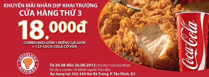 Combo Gà giòn + Nước ngọt chỉ còn 18.000đ tại Popeyes Hai Bà Trưng 1