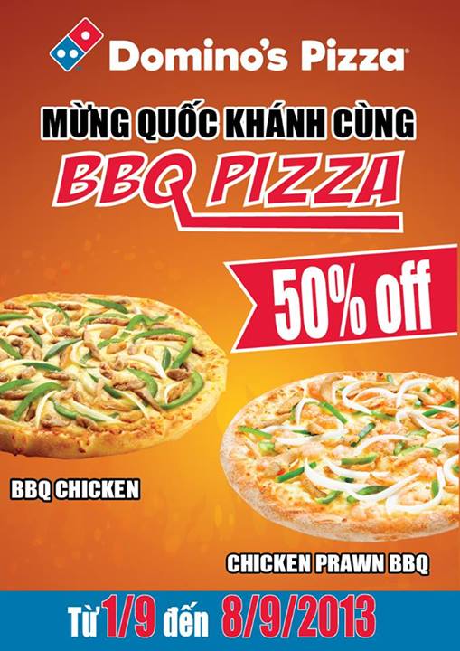 Pizza BBQ giảm 50% tất cả các size tại Domino's Pizza  1