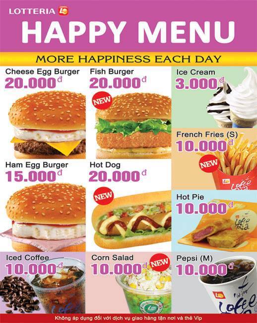 Lotteria ra mắt Happy Menu tháng 09 với mức giá cực kỳ hấp dẫn 1