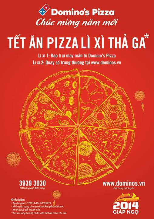 Đón Xuân mới với chương trình hấp dẫn 'Tết ăn pizza, Lì xì thả ga' của Domino's Pizza 1