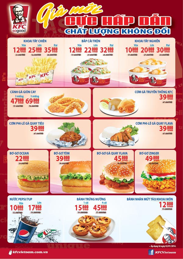 Giá Mới cực hấp dẫn - chất lượng không đổi: Giảm giá đến 50% toàn bộ menu tại KFC 1