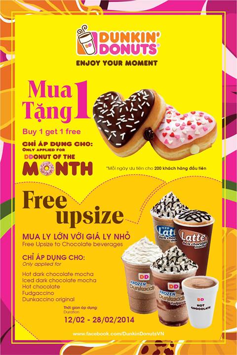 Nhiều ưu đãi hấp dẫn tại Dunkin' Donuts trong tháng 02.2014 1