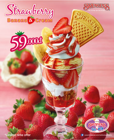 Thưởng thức Strawberry Banana & Cream ngọt ngào trong mùa Valentine's tại Swensen's với mức giá hấp dẫn 2