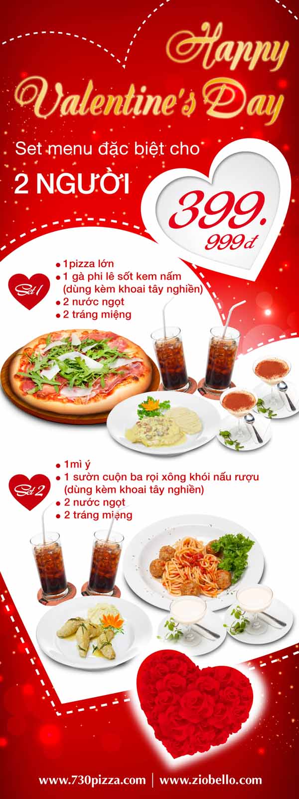 Set menu1 Valentine's đặc biệt dành cho 2 người tại Zio Bello 1