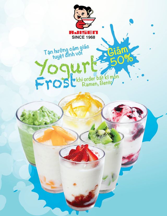 Giảm 50% cho Yogurt Frost khi order bất kỳ món Ramen, Bento tại Ajisen Ramen 1