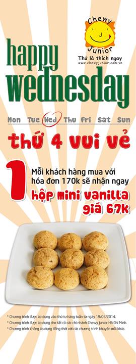 Happy Wednesday: Với mỗi hóa đơn 170.000đ tại Chewy Junior, bạn sẽ nhận ngay 1 hộp mini vanilla trị giá 67.000đ 1