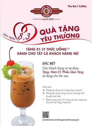 Tặng 1 cà phê Passiona hoặc Nụ Hồng cho các khách hàng nữ trong ngày 8.3 1