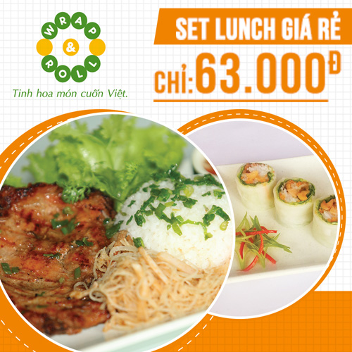 Giờ V&agrave;ng: Ưu đ&atilde;i giảm gi&aacute; l&ecirc;n đến 30% cho to&agrave;n bộ menu trong khung giờ [15h - 18h] c&aacute;c ng&agrave;y trong tuần tại Wrap&Roll 3