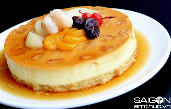 Độc đáo bánh flan vải dễ làm 1