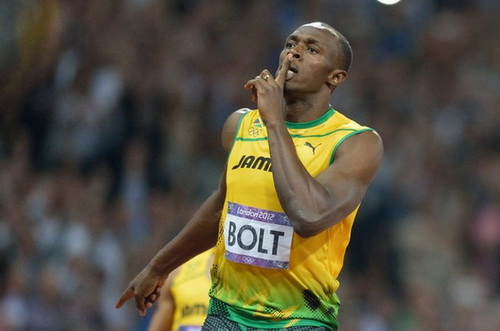 Usain Bolt giành huy chương vàng 100m và 200m ở Olympic 2012
