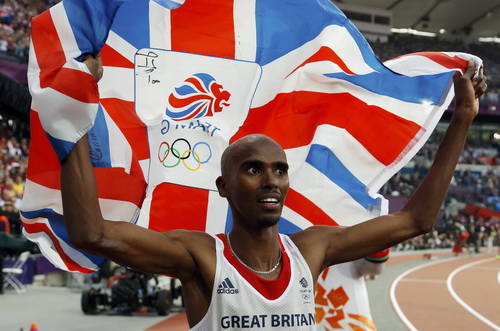 Mo Farah giành huy chương vàng nội dung 5000m tại Olympic 2012