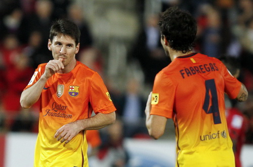 Tiền đạo Lionel Messi ghi bàn giúp Barcelona thắng Mallorca