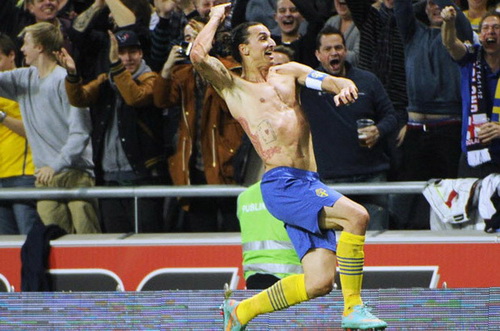 Tiền đạo Zlatan Ibrahimovic của tuyển Thụy Điển