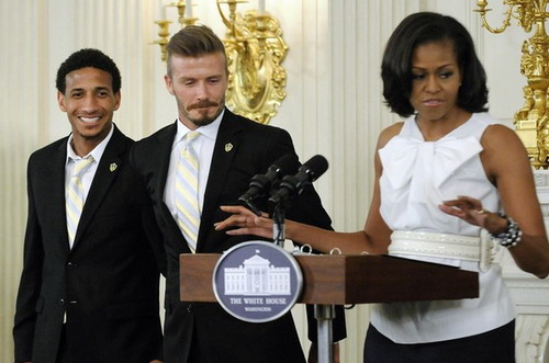 Đệ nhất phu nhân Michelle Obama và David Beckham