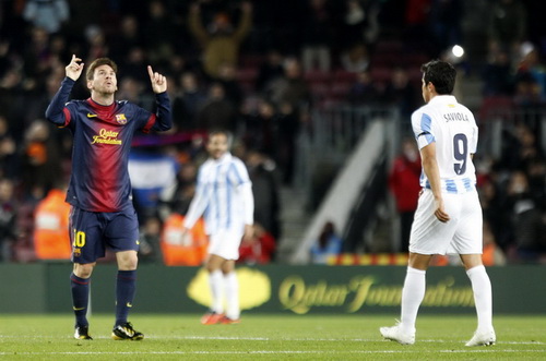 Barcelona bị Malaga cầm chân ở Cúp Nhà vua