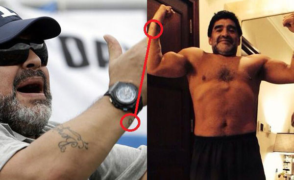 Maradona bất ngờ khoe cơ bắp d