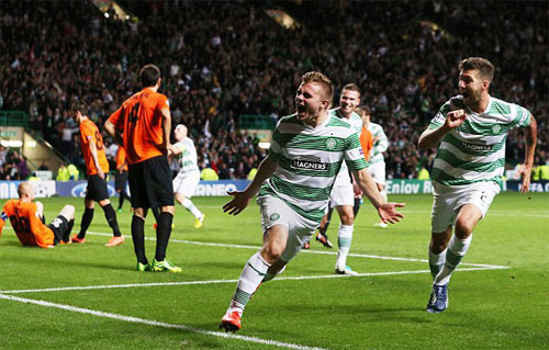 Niềm vui của Forrest sau bàn thắng phút chót đưa Celtic vào vòng bảng - d
