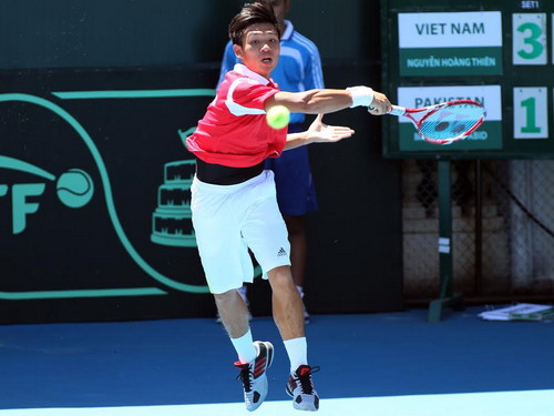 Hoàng Thiên có chiến thắng bùng nổ ở Davis Cup