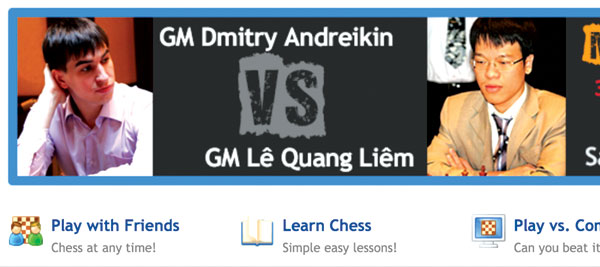 Andreikin và Quang Liêm sẽ tranh tài qua mạng - Ảnh:Trang web chess.com