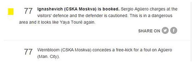 Trọng tài phạt nhầm cầu thủ giúp CSKA hạ Man City-3