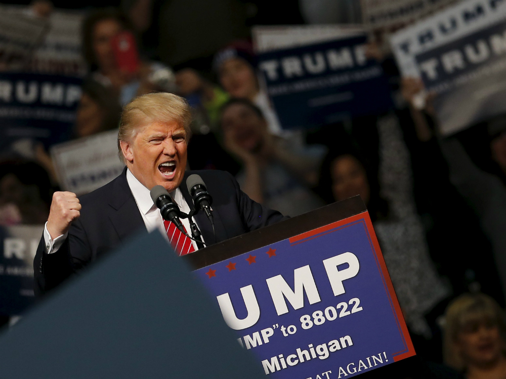Tỉ phú Donald Trump đang dẫn đầu cuộc đua cho  vị trí ứng cử viên đảng Cộng hoà tranh cử tổng thống Mỹ - Ảnh: Reuters