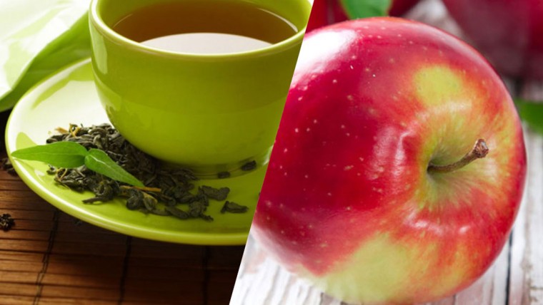 Táo và trà xanh là cặp đôi hoàn hảo tạo nên món ăn vặt lành mạnh - Ảnh: Shutterstock
