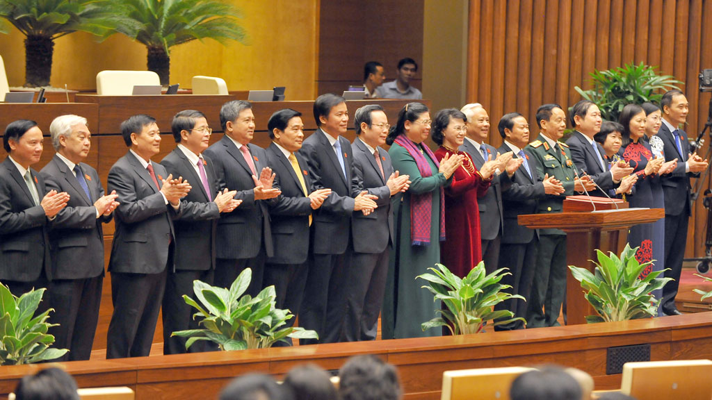 Dàn lãnh đạo mới của Quốc hội khóa 14 ra mắt