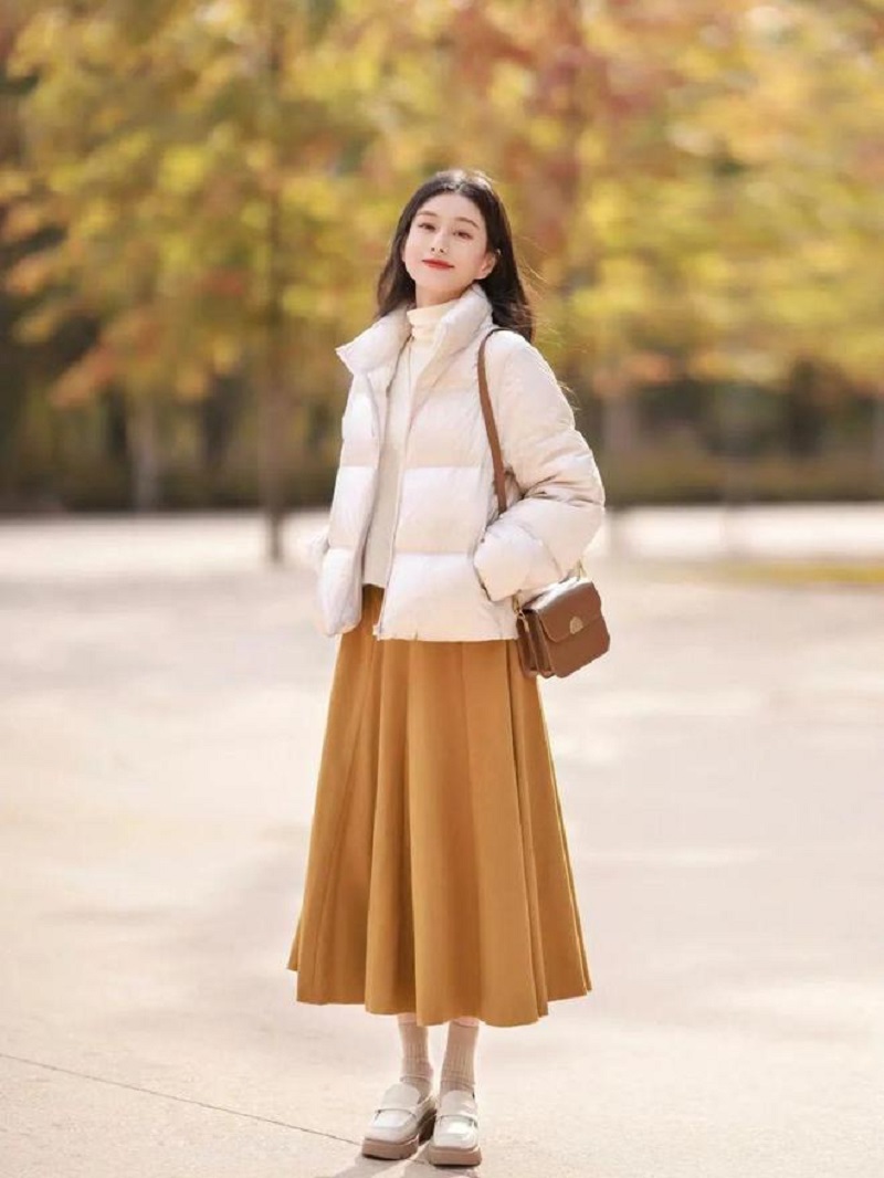 SM2189 - Set áo khoác và chân váy mùa thu đông cho người mập - giá 1.140k