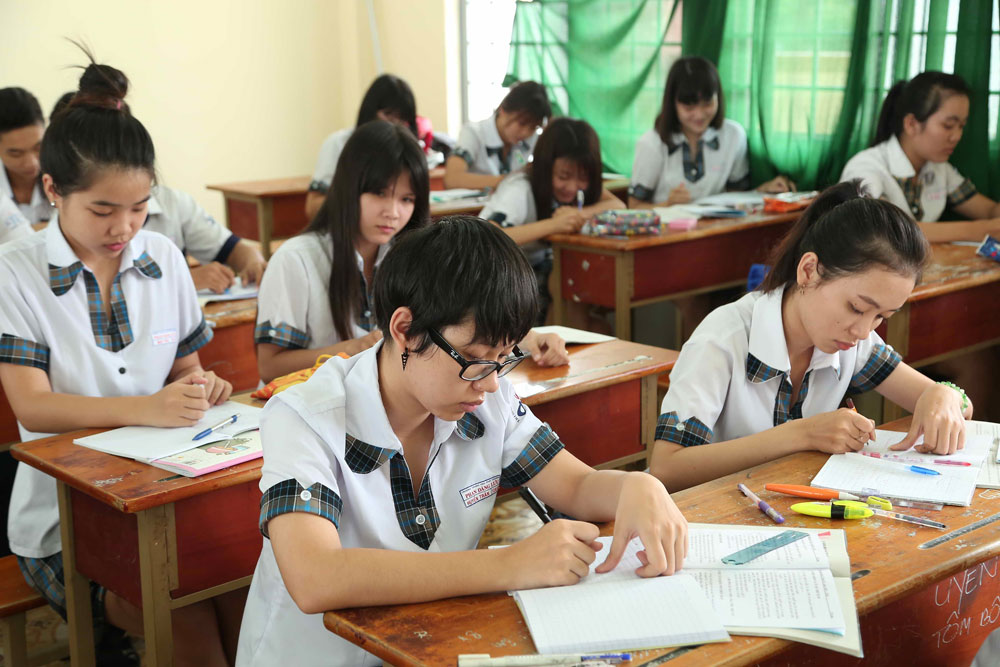 Học sinh lớp 12 Trường THPT Phan Đăng Lưu TP.HCM - Ảnh: Đào Ngọc Thạch