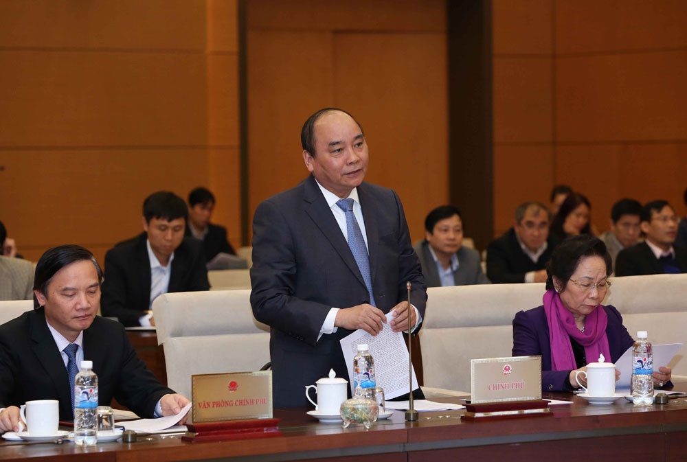 Phó thủ tướng Nguyễn Xuân Phúc phát biểu tại phiên họp - Ảnh: TTXVN