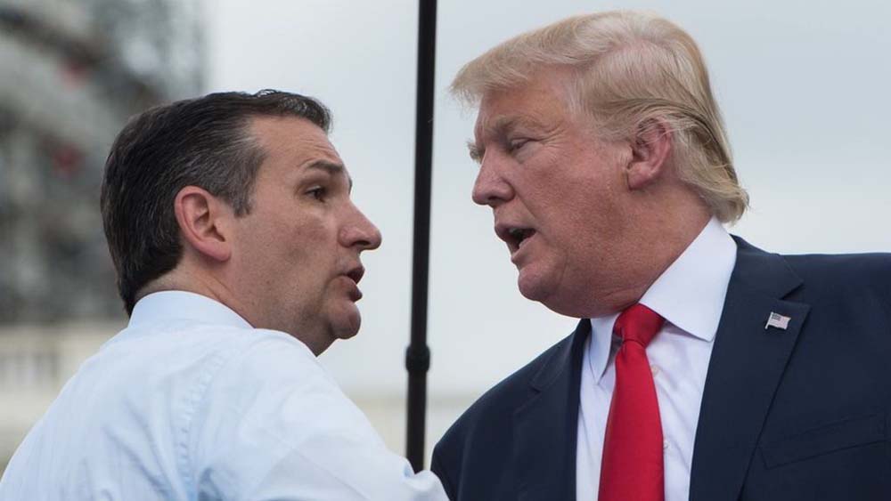 Ông Cruz (trái) và ông Trump trong một cuộc gặp ở Washington - Ảnh: BBC