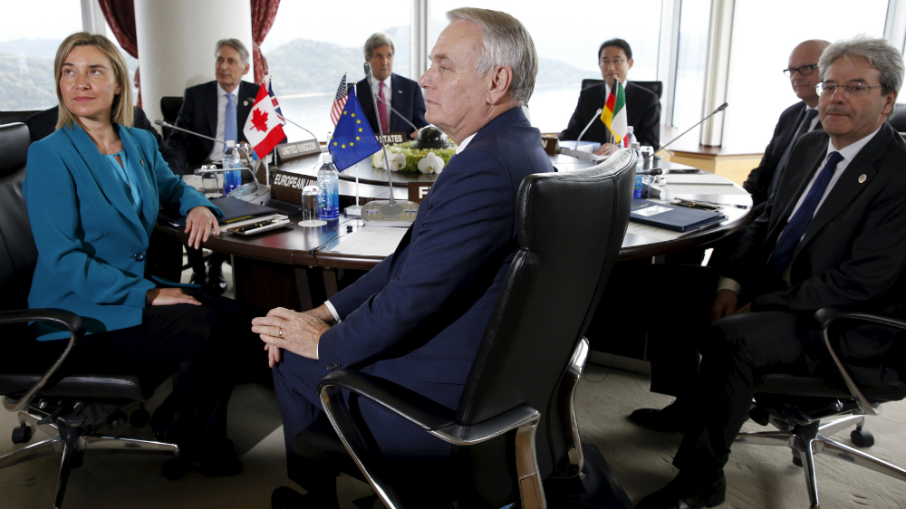 Ngoại trưởng các nước G7 trong cuộc gặp tại thành phố Hiroshima - Ảnh: Reuters