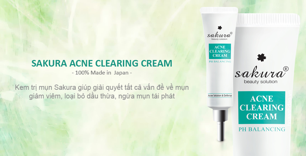 Kem hỗ trợ làm giảm mụn Sakura Acne Clearing Cream