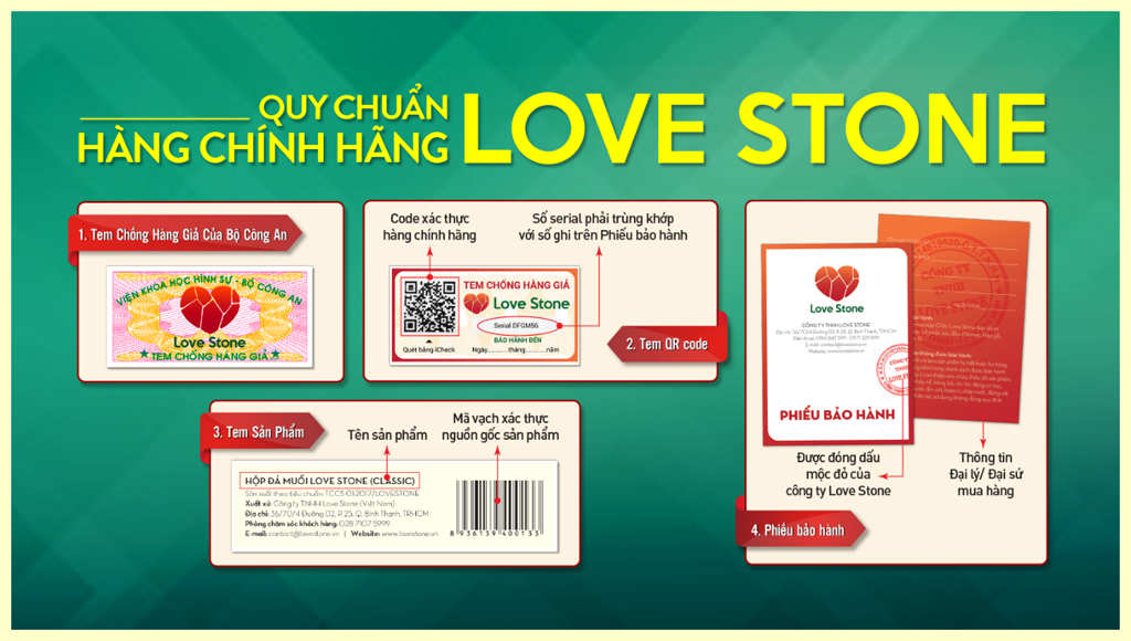 Bộ quy chuẩn hàng chính hãng của Love Stone