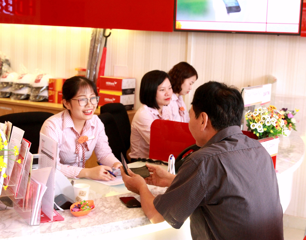 Quang cảnh giao dịch tại HDBank Thái Bình