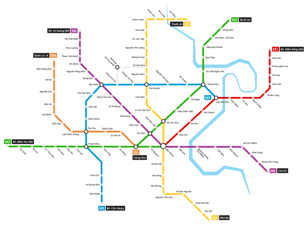 Sơ đồ Hệ thống tuyến metro TP.HCM