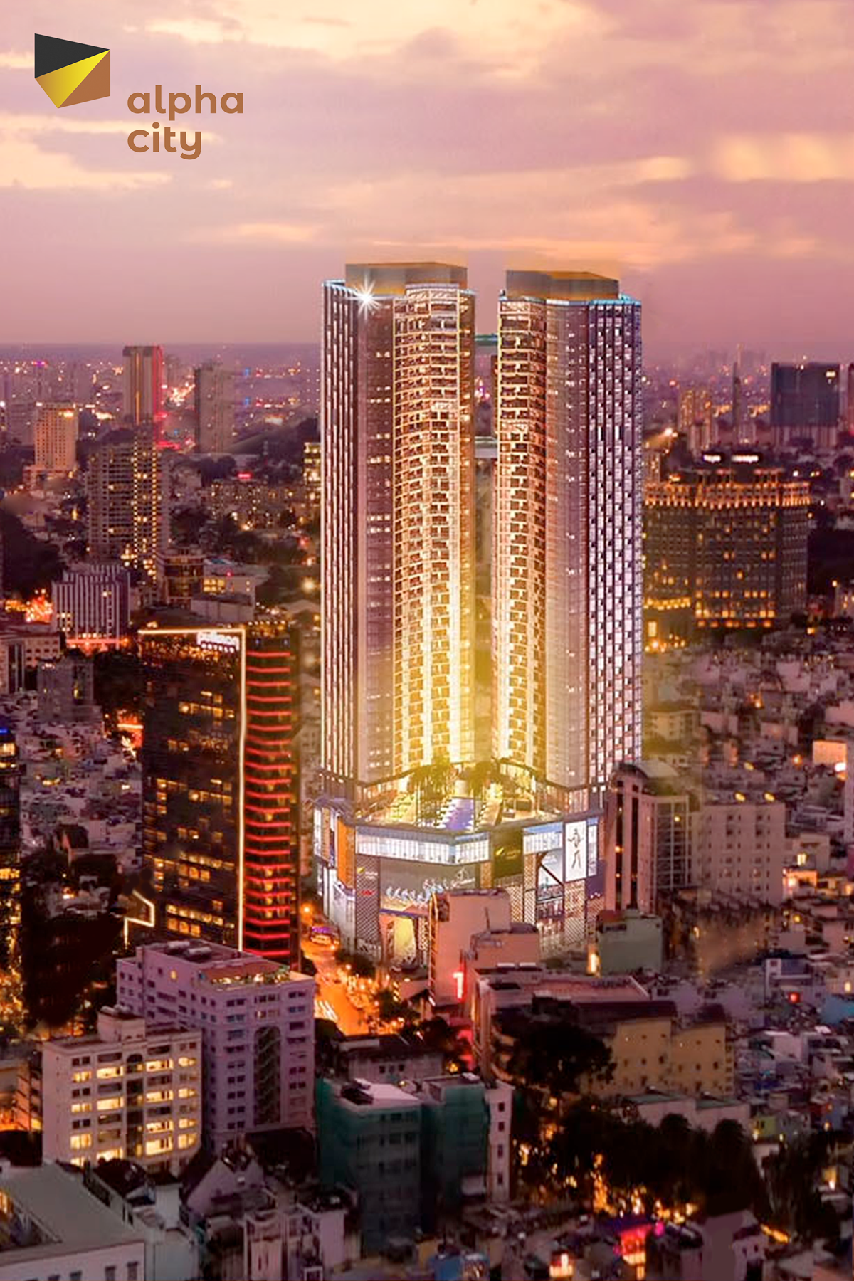 Mặt ngoài tòa tháp đôi với thiết kế mềm mại, tinh tế và trang bị kính Triple Low-E