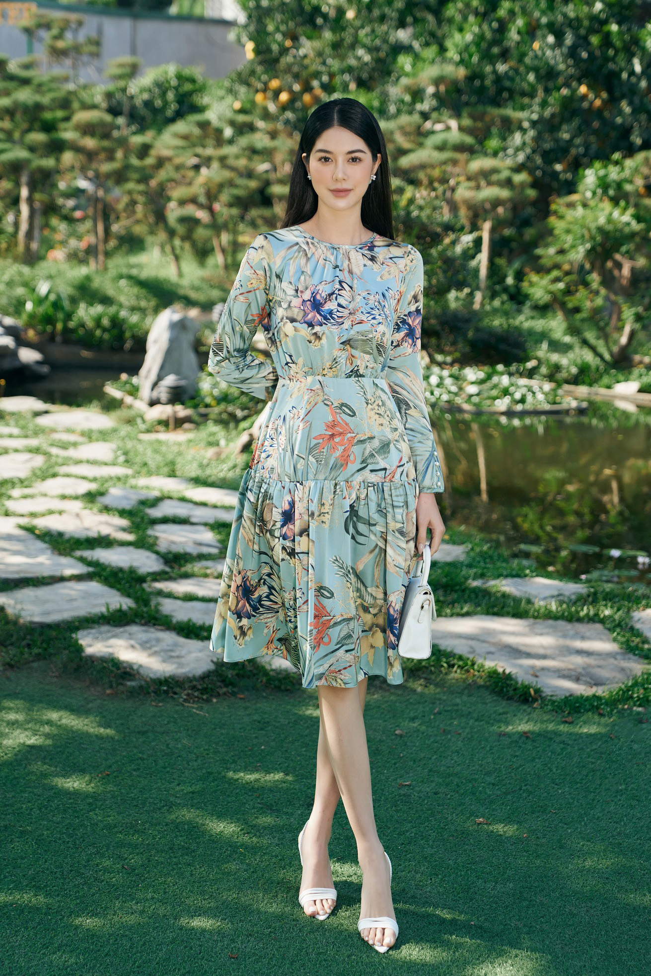 Chân váy hoa nhí xếp li nhỏ dáng dài vintage tiểu thư Hàn Quốc nhiều màu |  Lazada.vn