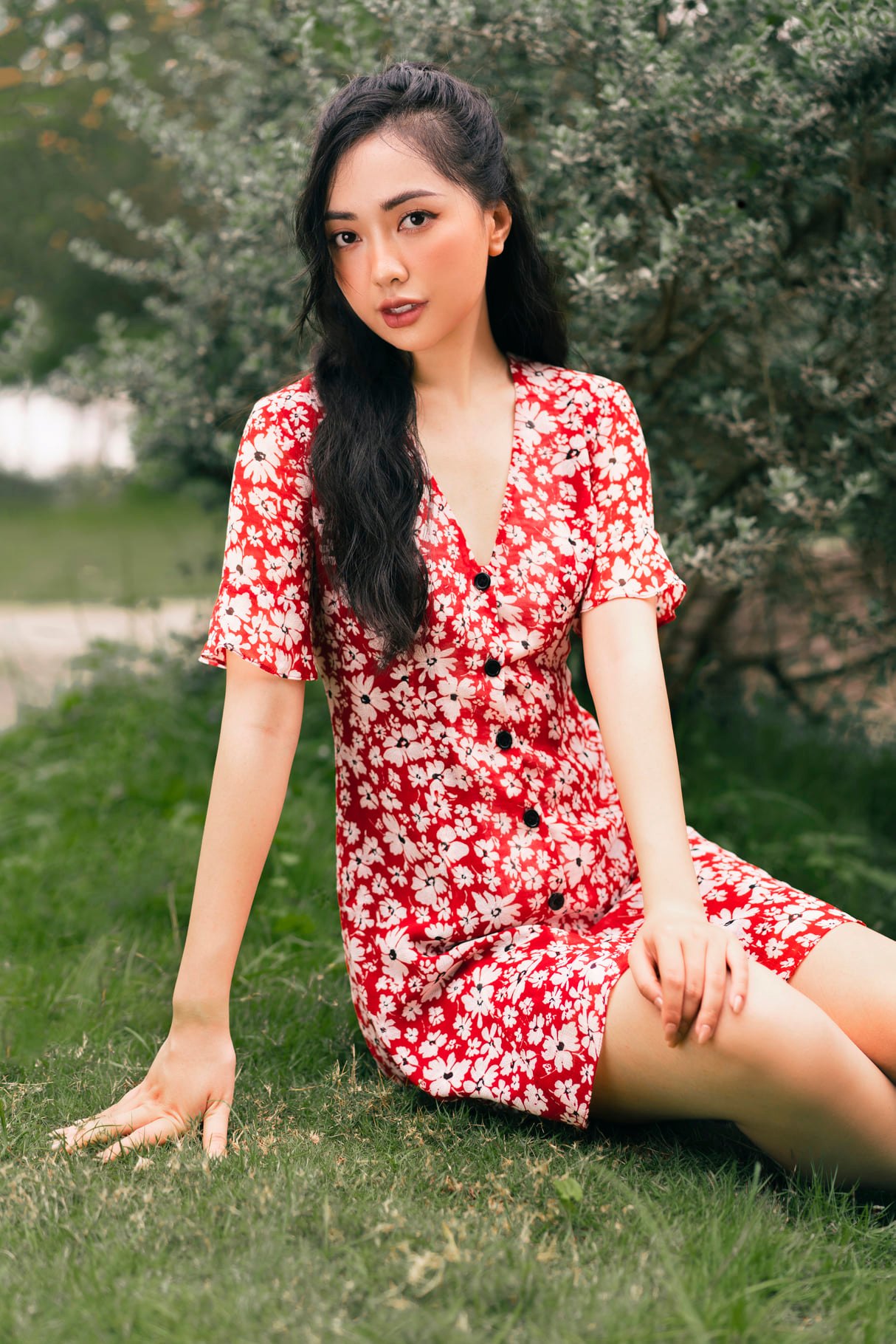 Phong cách phổ biến Vẻ đẹp Hàn Quốc Váy mẹ mùa hè mới trung niên của phụ nữ  thời trang in khí voan váy 40 - váy đầm chân váy xòe |