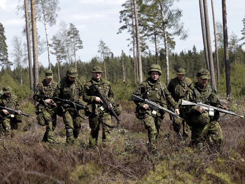 Các binh sĩ Estonia trong một cuộc tập trận của NATO ở Estonia - Ảnh: Reuters