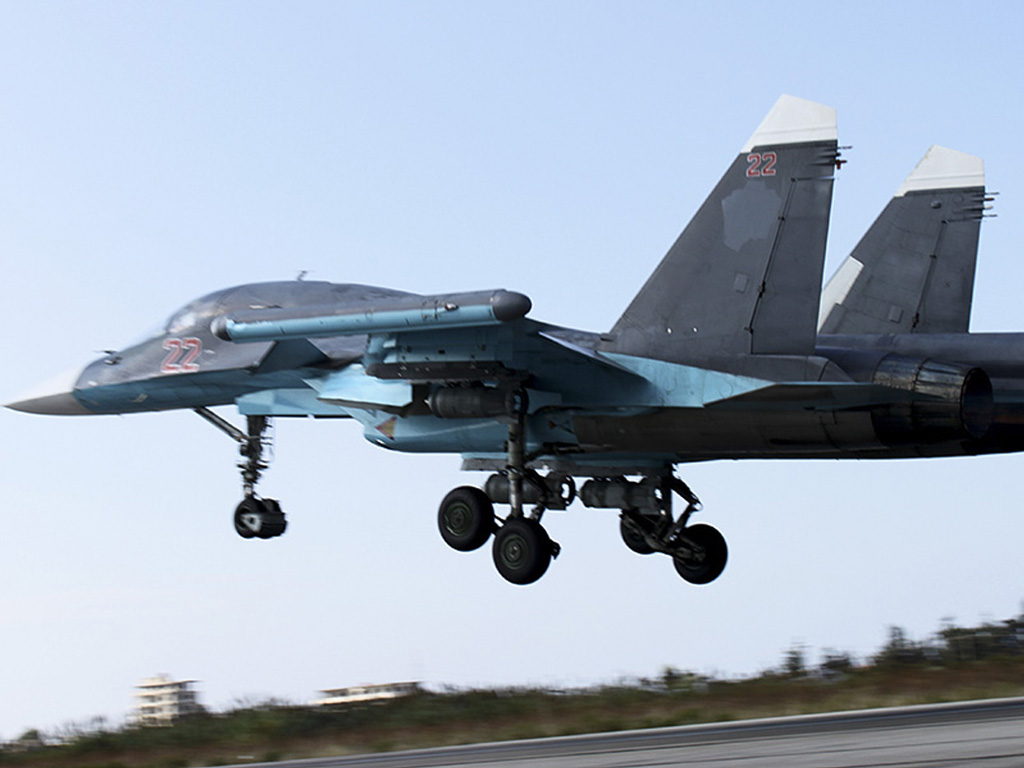 Tiêm kích - bom Su-34 của Nga hoạt động tại Syria - Ảnh: Bộ Quốc phòng Nga