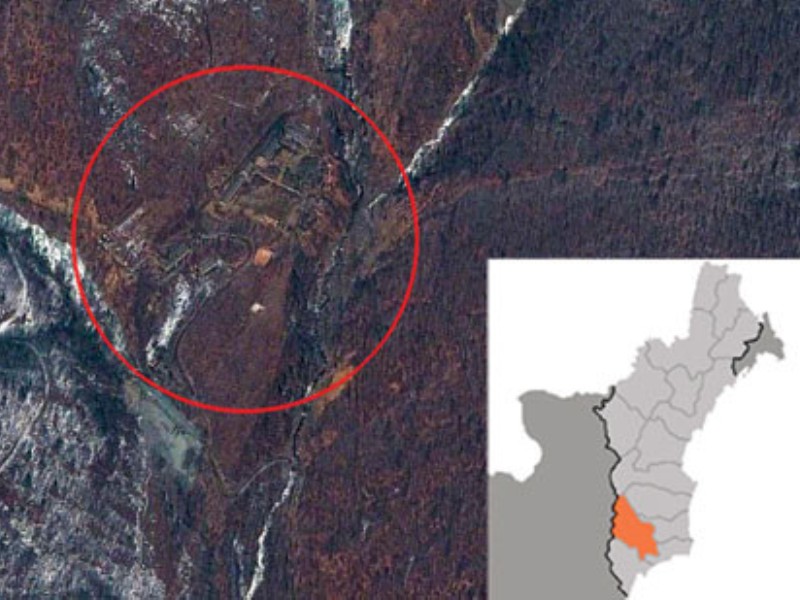 Vị trí khu thử nghiệm hạt nhân Punggye-ri của Triều Tiên, chụp từ vệ tinh - Ảnh: Reuters