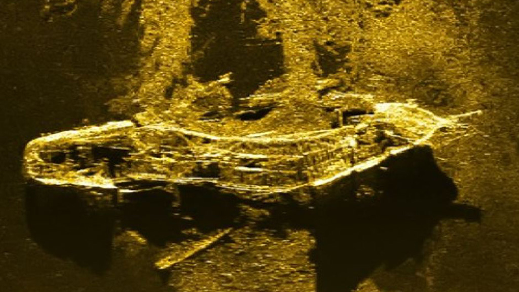 Hình ảnh xác tàu bằng thép có từ thế kỷ 19 được nhóm tìm kiếm máy bay MH370 phát hiện cuối năm 2015 - Ảnh: Cơ quan an toàn giao thông Úc