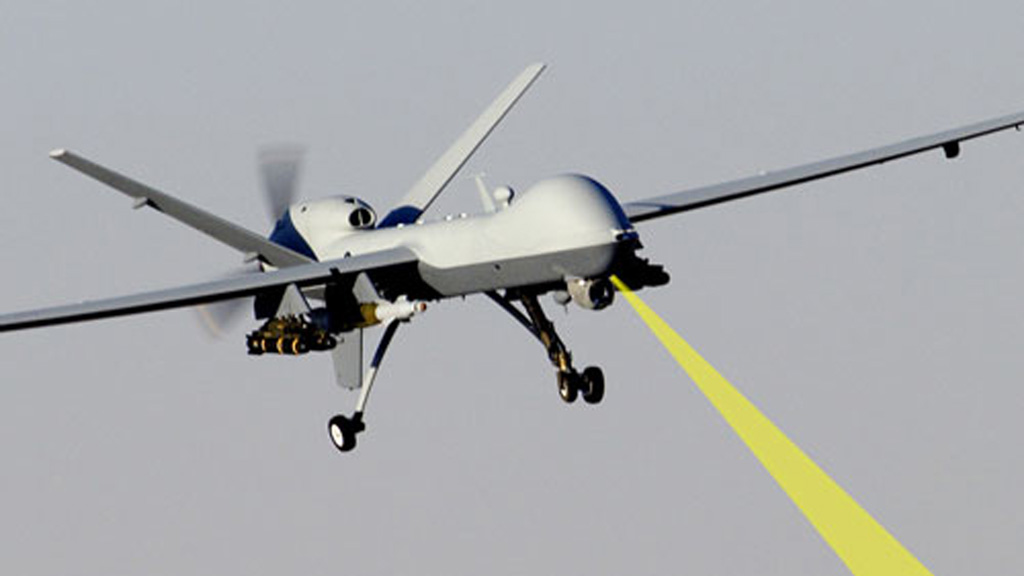 Minh hoạ máy bay không người lái MQ-9 Reaper của Mỹ phóng tia laser - Ảnh: Bộ Quốc phòng Mỹ