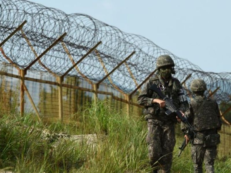 Lính Hàn Quốc tại khu vực biên giới với Triều Tiên - Ảnh: AFP