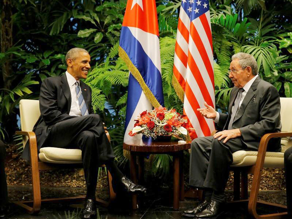 Tổng thống Mỹ Barack Obama và Chủ tịch Cuba Raul Castro hội đàm tại thủ đô Havana, Cuba ngày 21.3.2016 - Ảnh: Reuters