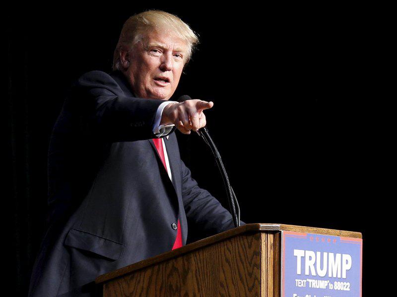 Ứng viên tổng thống Mỹ Donald Trump (đảng Cộng hòa) phát biểu tại bang Wisconsin, Mỹ - Ảnh: Reuters