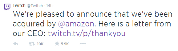 Twitch chính thức bị Amazon thâu tóm