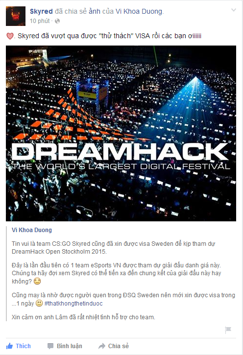 Skyred sẵn sàng cho DreamHack Stockholm 2015