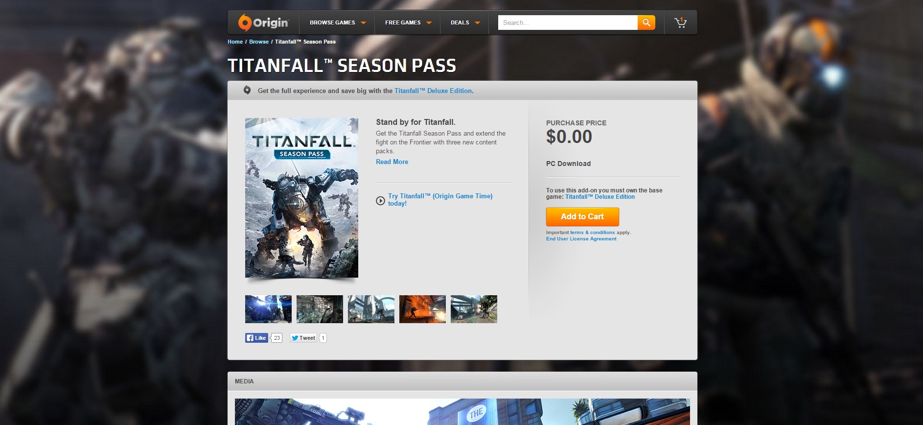 Hướng dẫn lấy miễn phí gói Season Pass của game Titanfall